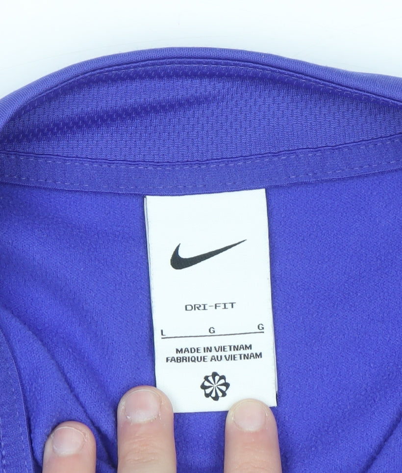 Nike Women’s Purple Dri-Fit 1/4 Zip Long Sleeve Sweatshirt L