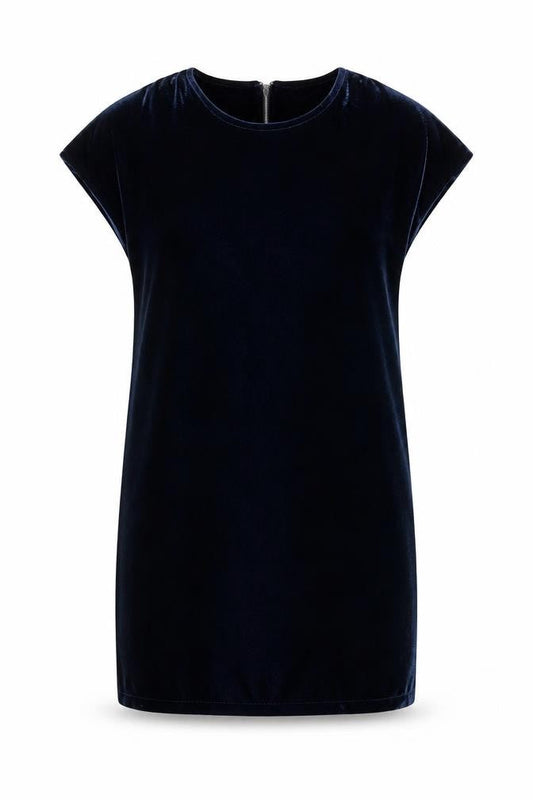 O Polí's Fiftythree:2 Women's Navy Velvet Shift Dress Size S