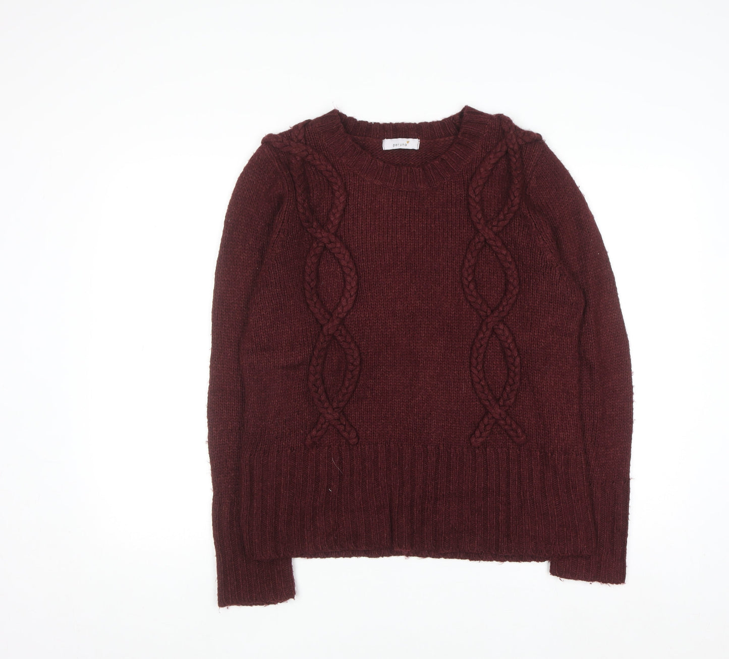 Marks and Spencer Women’s Red Cable Knit Jumper Size 18 Per Una