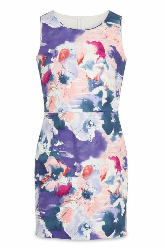Oasis Women’s Multicoloured Floral Sheath Dress Size 12 Sleeveless