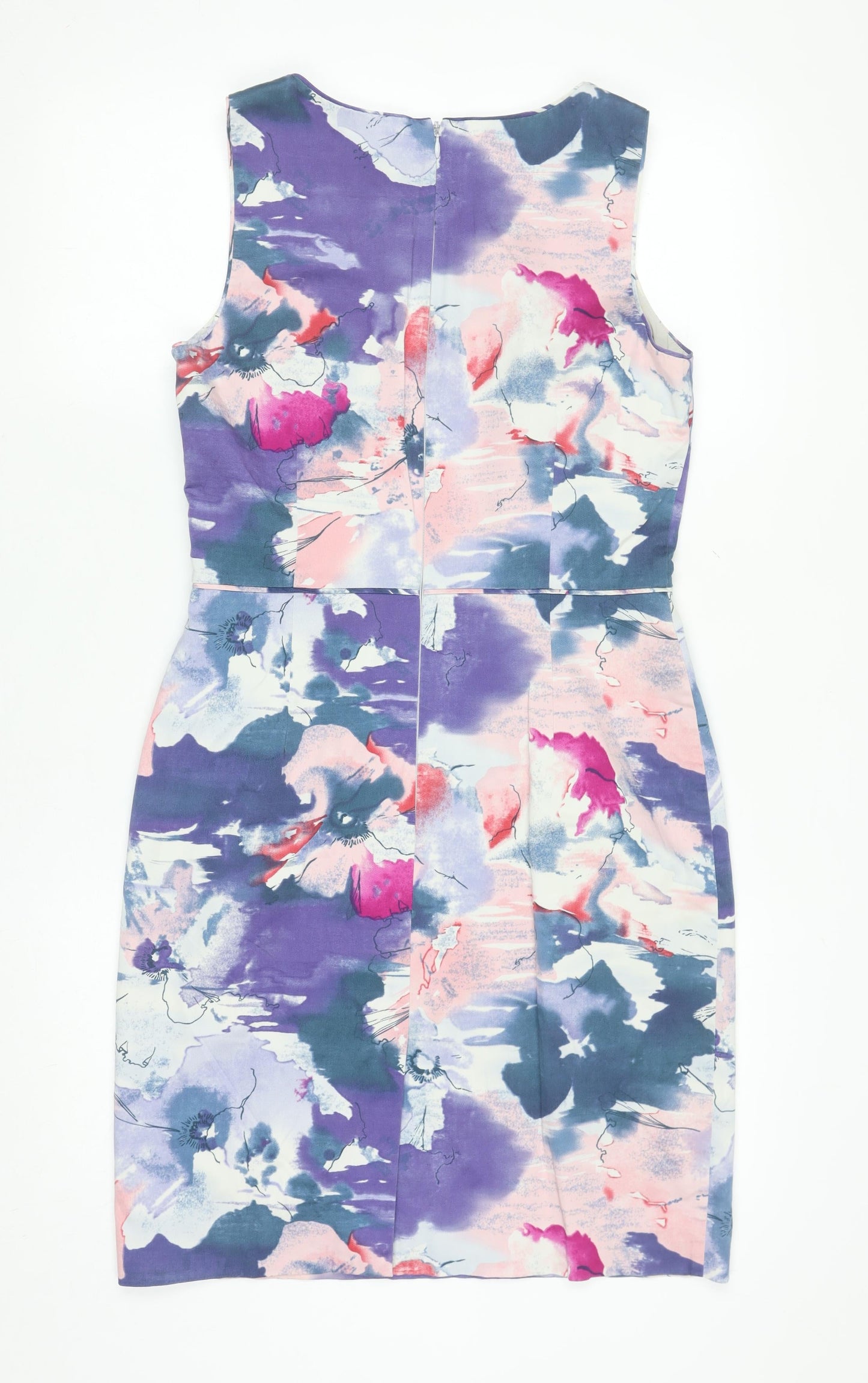 Oasis Women’s Multicoloured Floral Sheath Dress Size 12 Sleeveless