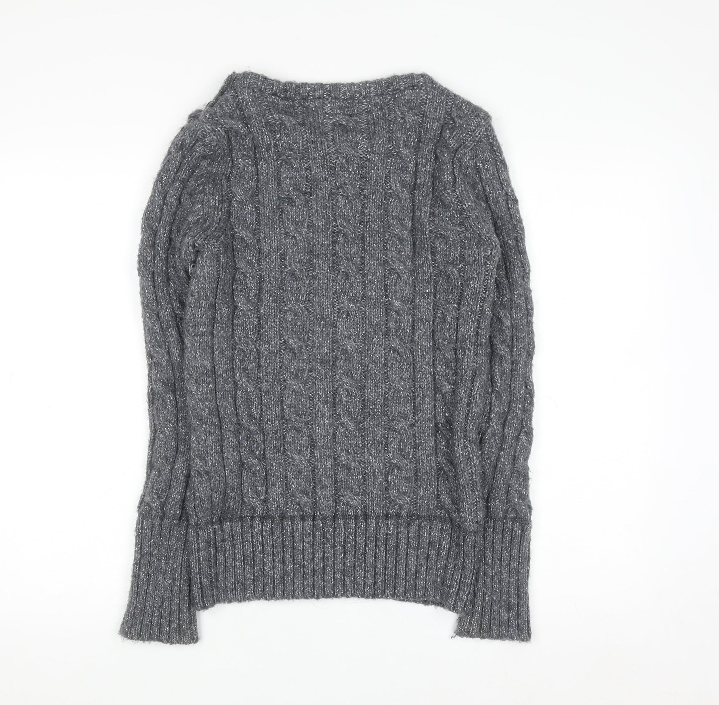 Superdry Women's Grey Cable Knit Jumper Size S