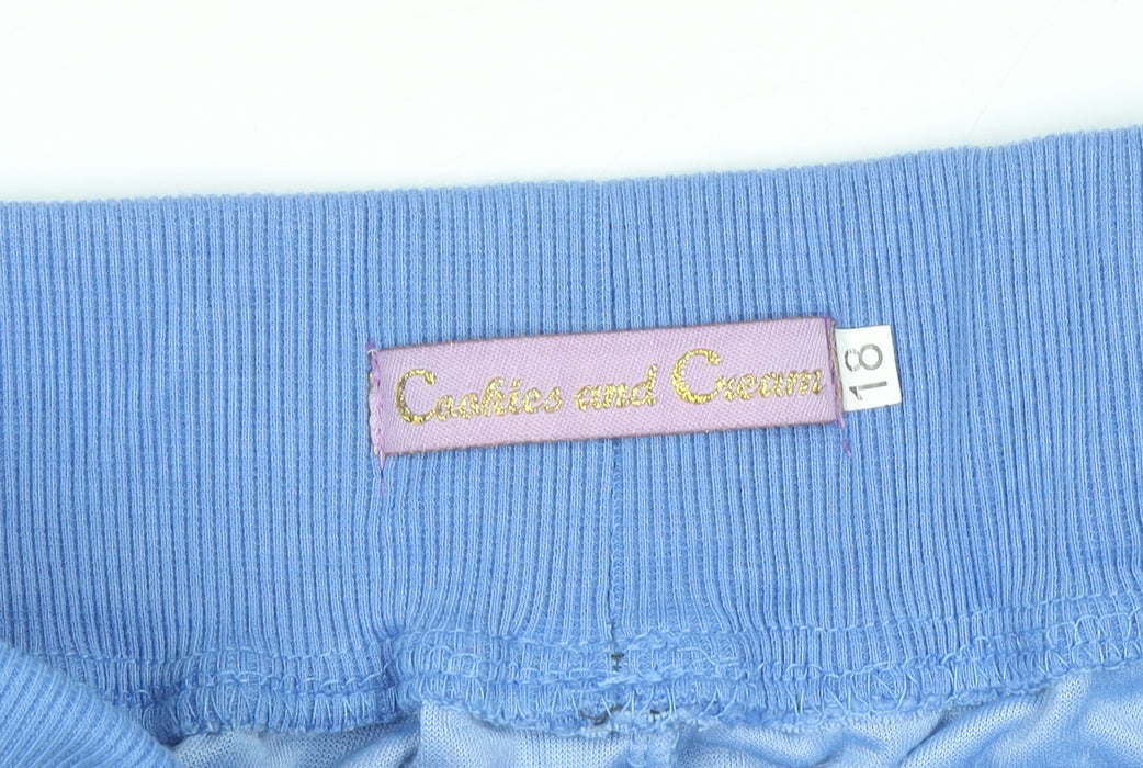 Cookies and Cream Women Blue Velour Tracksuit Size 18 Hooded Zip Sweat Set