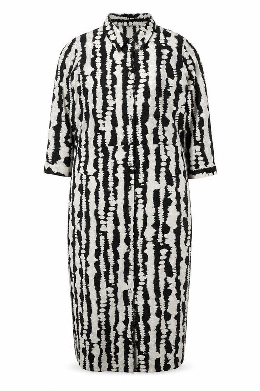 Dunnes Women’s Black Tie-Dye Collared Midi Shirt Dress Size 22