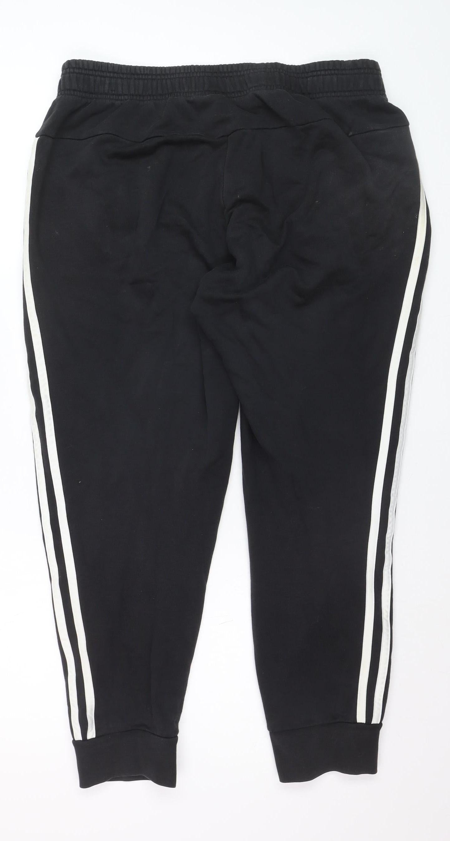 Adidas Boys Black Jogger Trousers Size 16 Years Activewear Track Pants