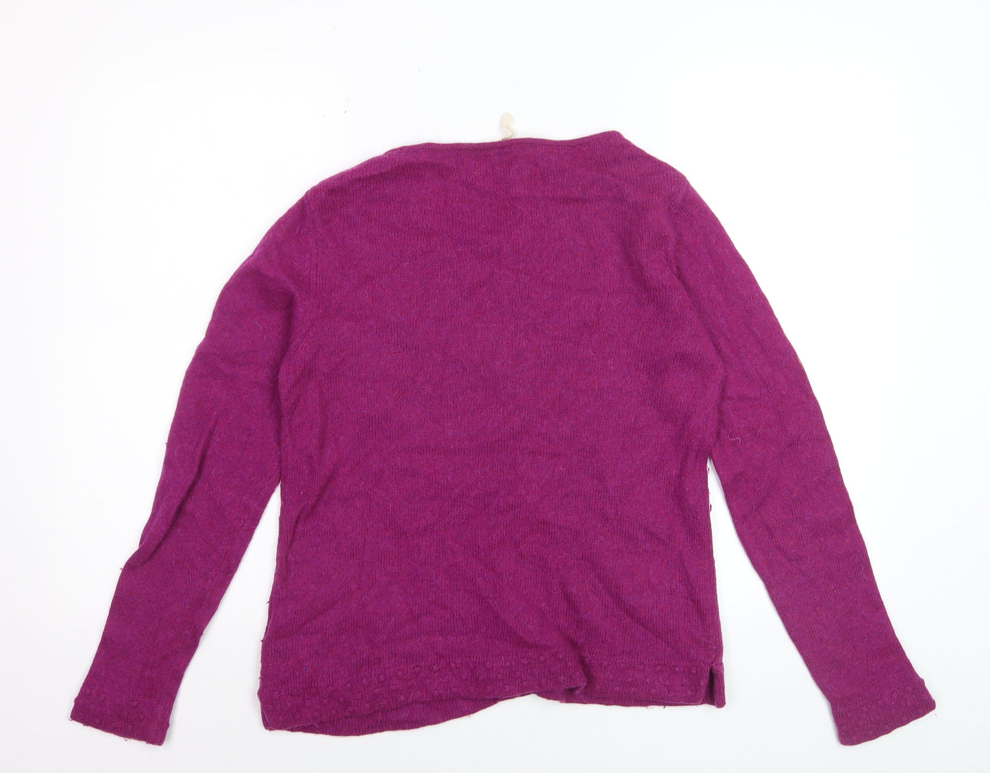 White Stuff Women's Purple Wool Blend Button Cardigan Size 12