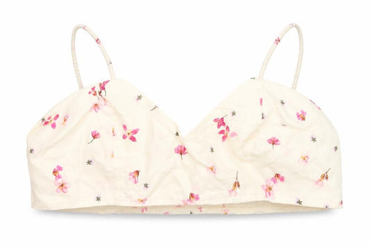 H&M Women’s Ivory Floral Linen Blend Camisole Top Size L