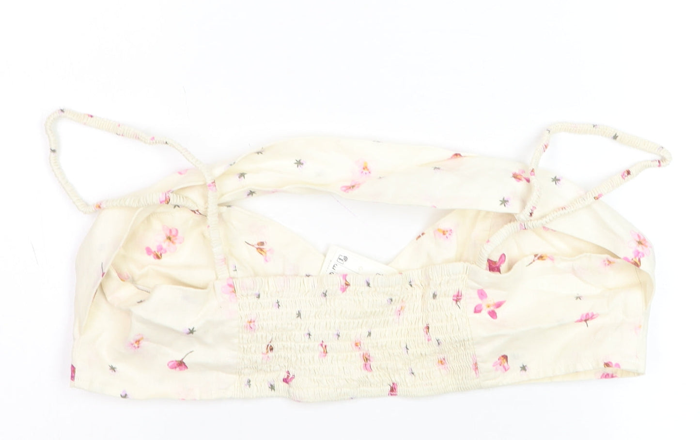 H&M Women’s Ivory Floral Linen Blend Camisole Top Size L