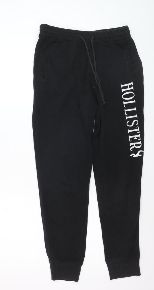 Hollister Men Black Small Sweatpants Jogger Cotton Blend Tapered Fit