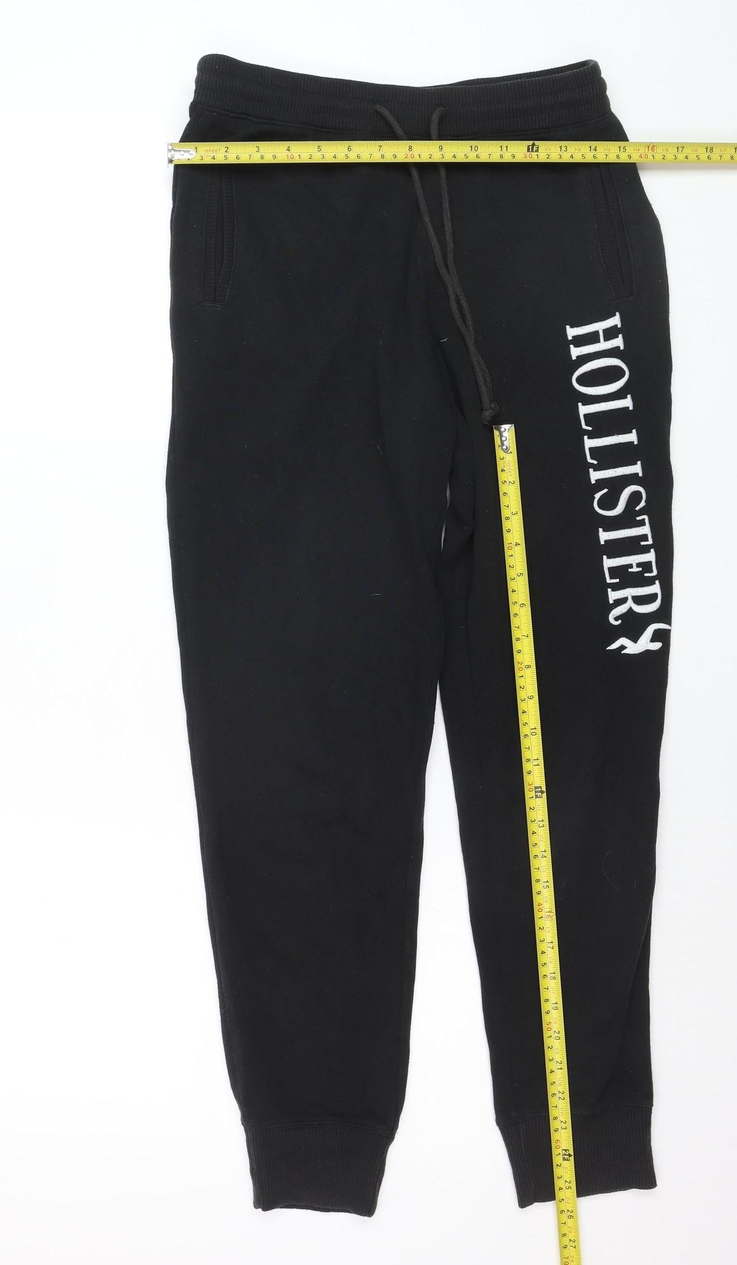 Hollister Men Black Small Sweatpants Jogger Cotton Blend Tapered Fit