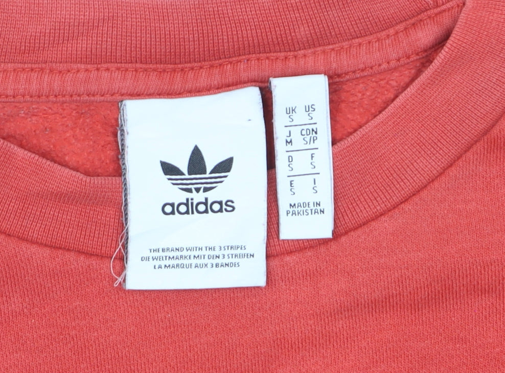 Adidas Men's Red Small Pullover Sweatshirt with 3-Stripes Logo