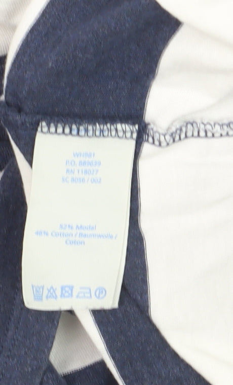 Boden Women Blue White Striped T-Shirt Dress Size 10