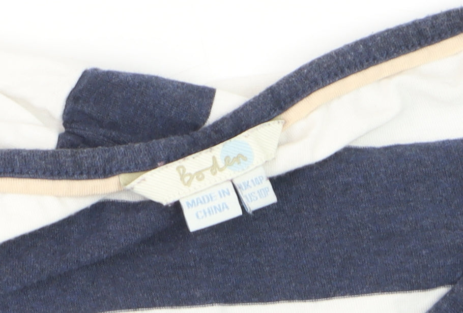 Boden Women Blue White Striped T-Shirt Dress Size 10