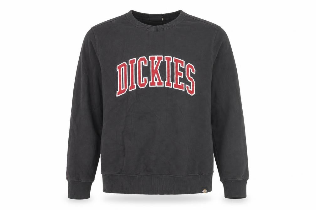 Dickies Men's Black Pullover Sweatshirt Medium Crew Neck Embroidered Logo