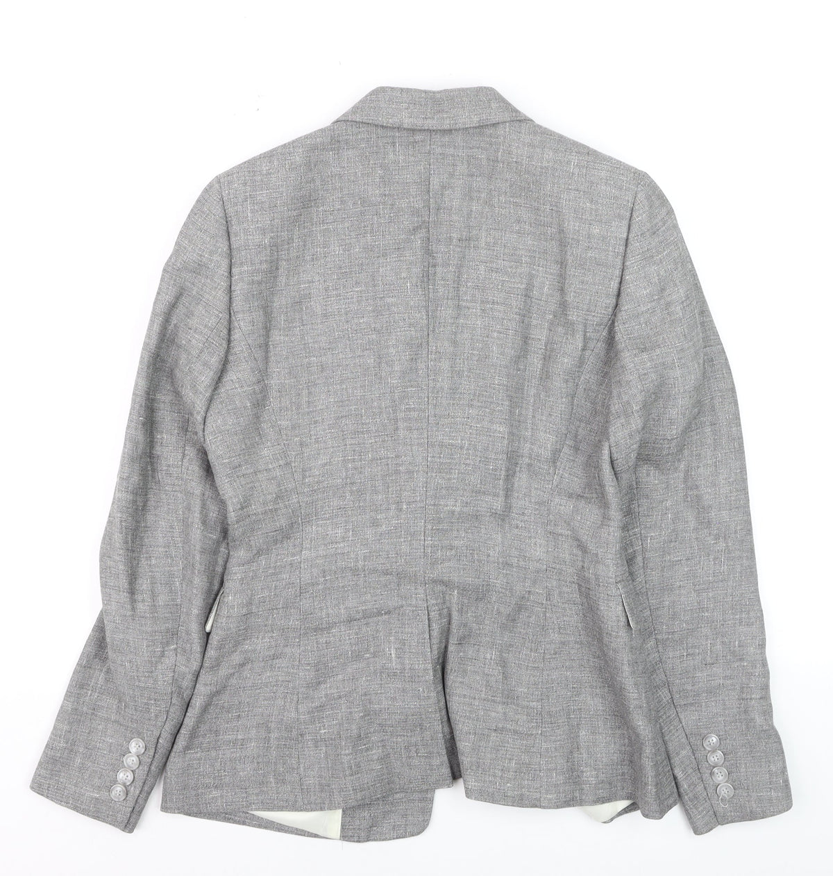 Reiss Women Grey Wool Blend Slim Fit One-Button Blazer UK 10