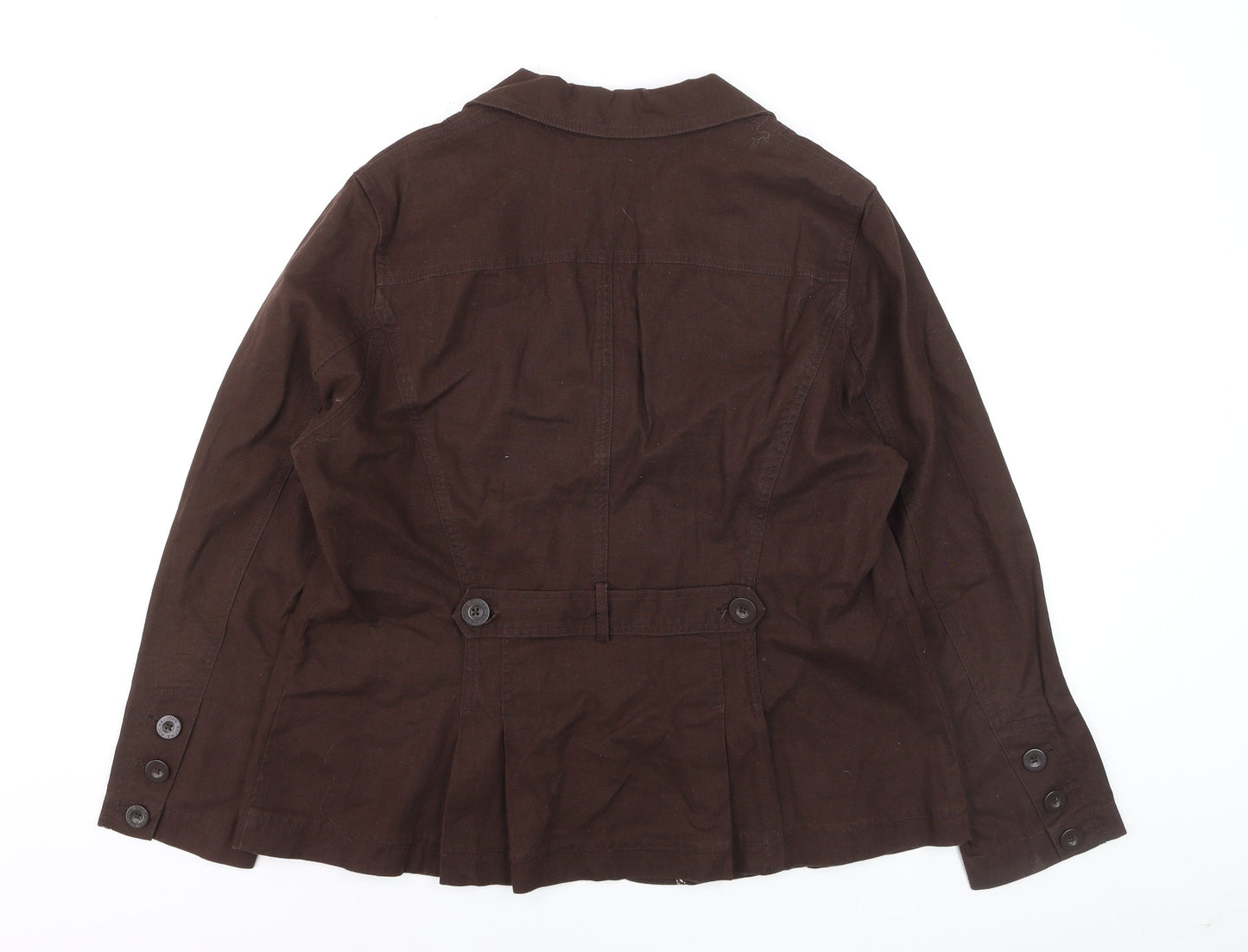 Rocha John Rocha Petite Women’s Brown Linen Blend Blazer Size 18