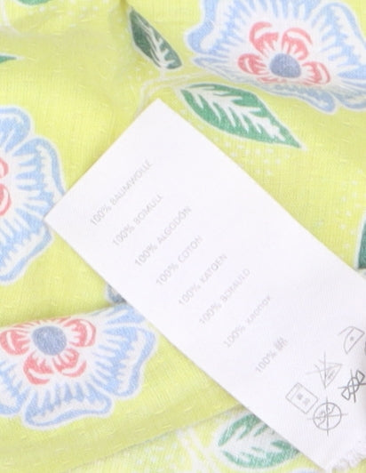 Seasalt Women’s Yellow Floral Cotton Tunic Blouse Size 12