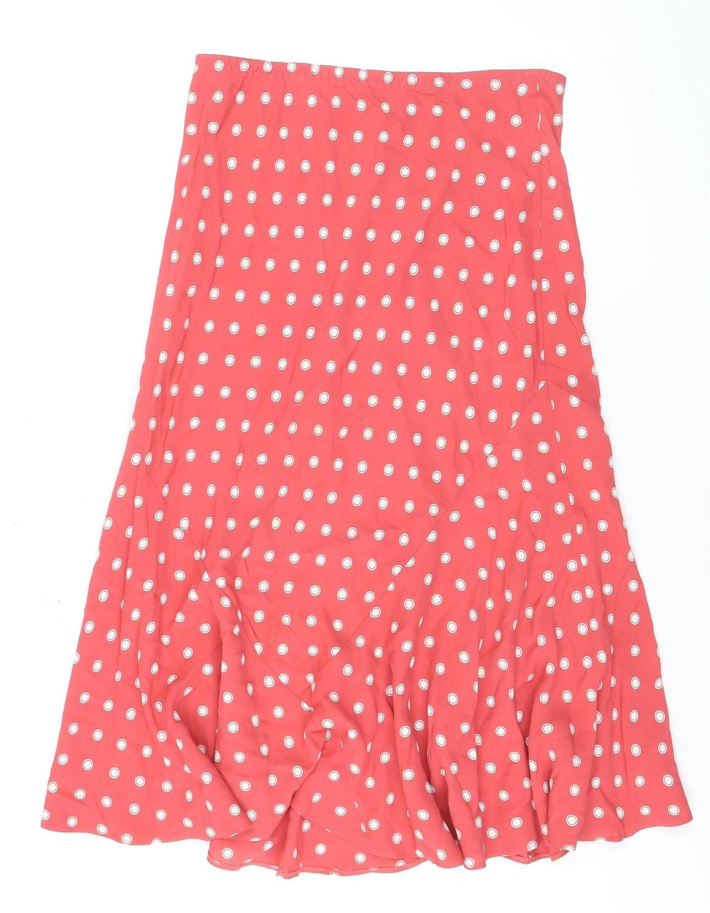 Marks & Spencer Women Pink Polka Dot Flare Skirt Size 12
