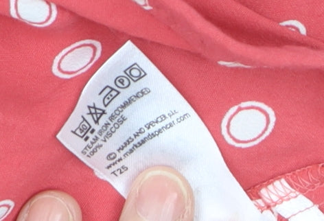 Marks & Spencer Women Pink Polka Dot Flare Skirt Size 12