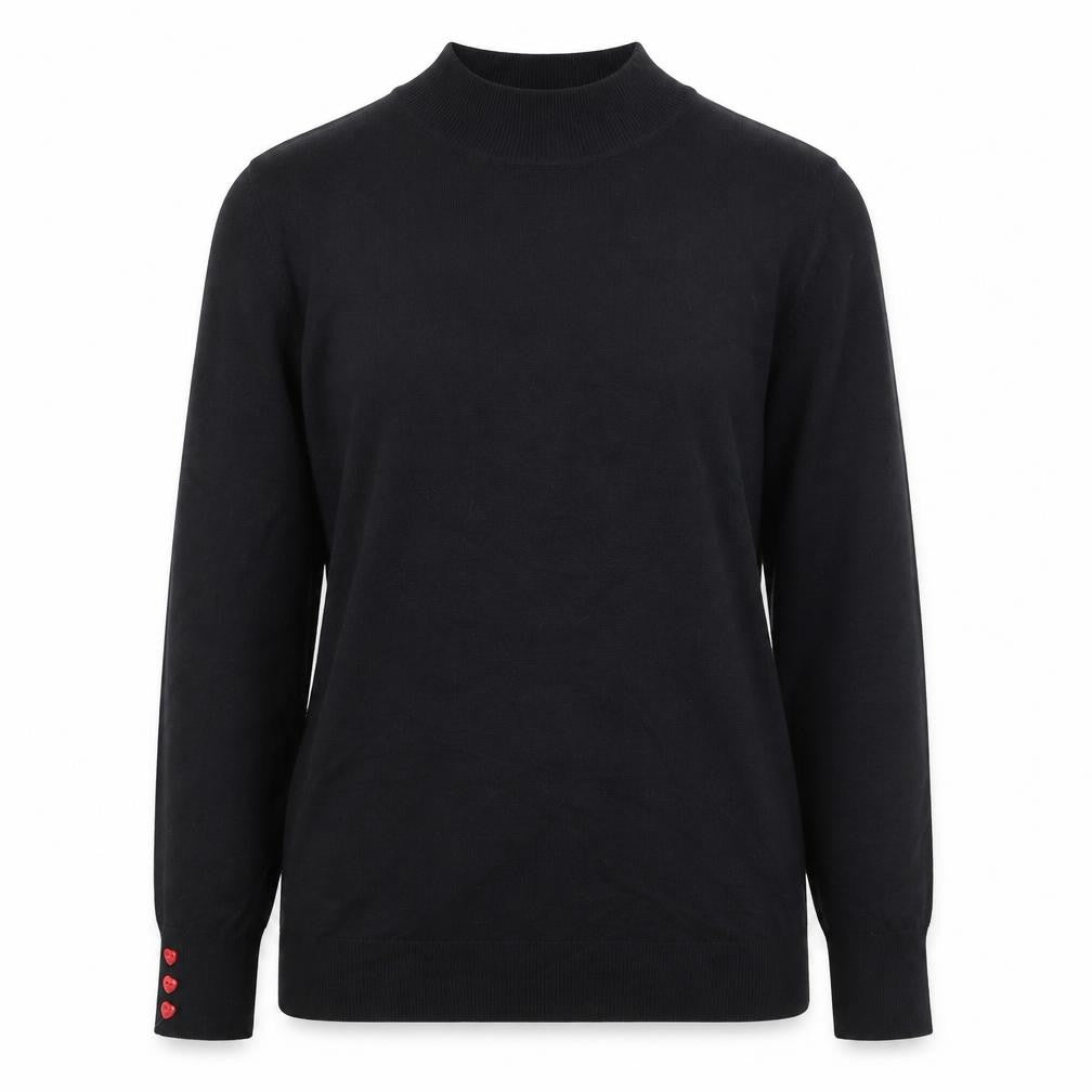Warehouse Women’s Black Mock Neck Long Sleeve Pullover Jumper Size 10