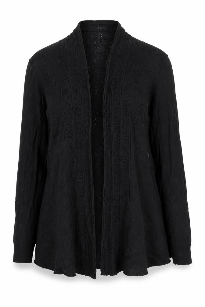 New Look Women Black Knit Open Cardigan Small V-Neck Long Sleeve