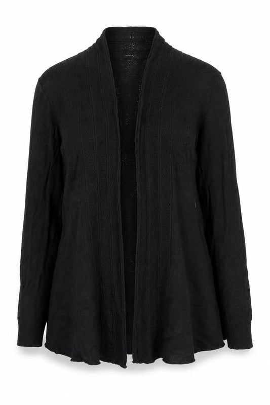 New Look Women Black Knit Open Cardigan Small V-Neck Long Sleeve