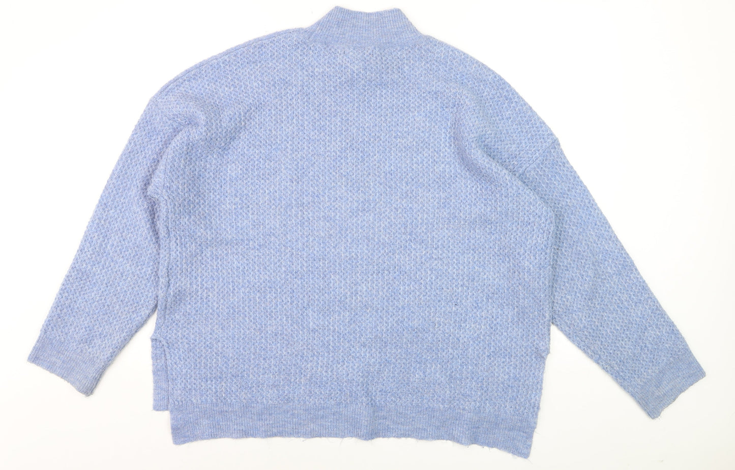 New Look Women Blue Mock Neck Long Sleeve Pullover Jumper Size M