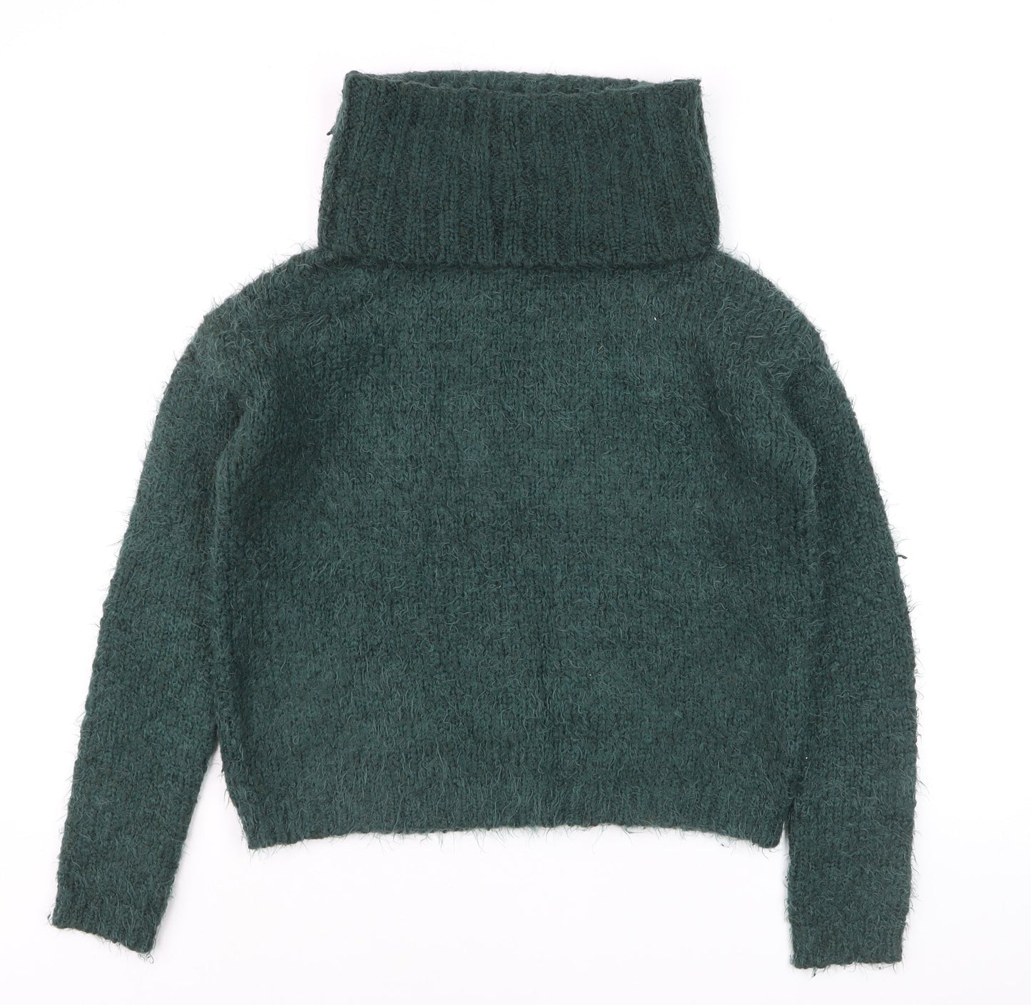 Next Women Green Roll Neck Chunky Knit Winter Jumper Size 8