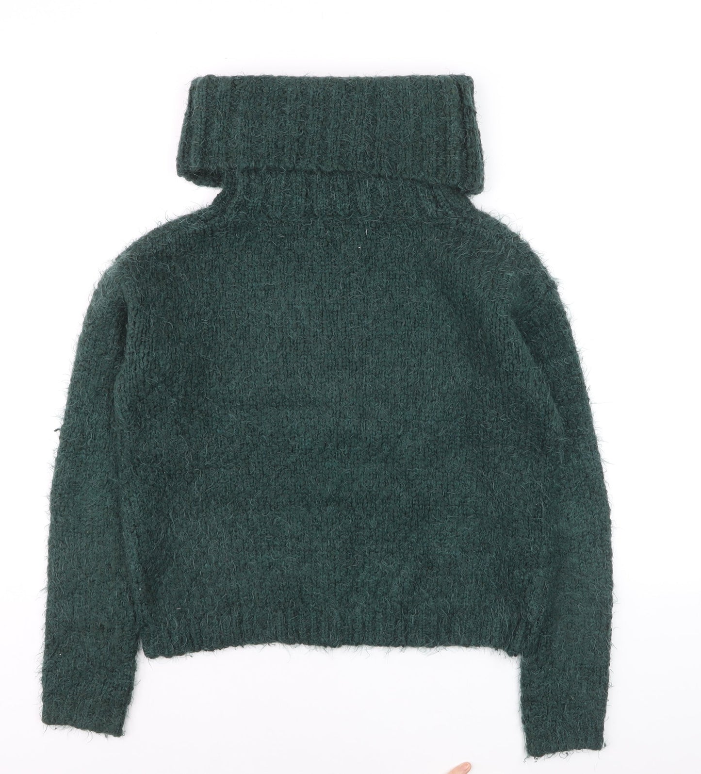 Next Women Green Roll Neck Chunky Knit Winter Jumper Size 8