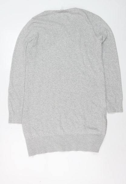 PRETTYLITTLETHING Women's Grey Long Sleeve Tunic Jumper Size S