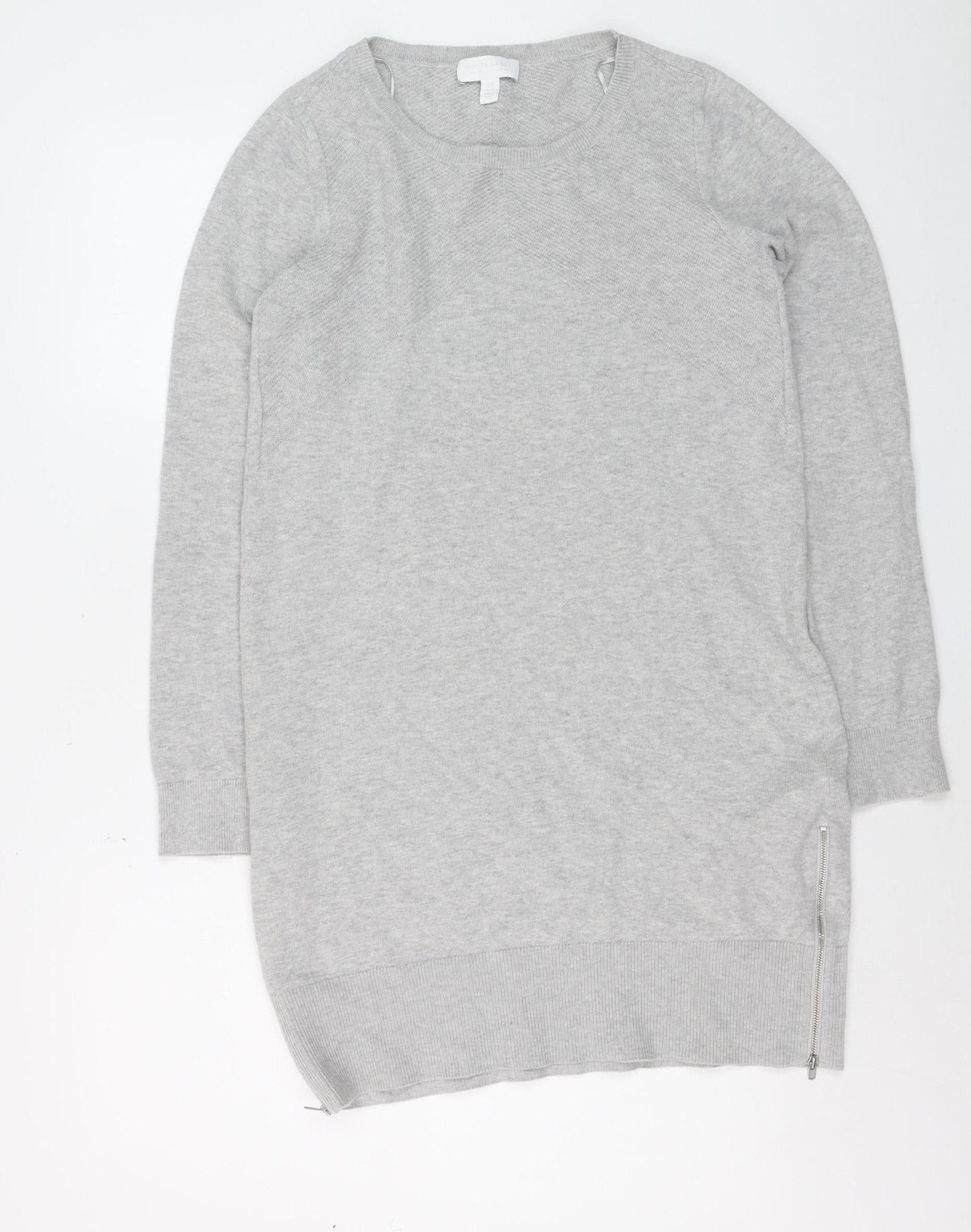 PrettyLittleThing Women's Grey Long Sleeve Tunic Jumper Size S