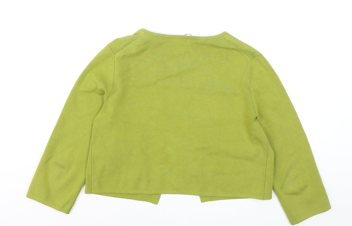 Hobbs Women Green Cotton Open Front Cardigan Size S