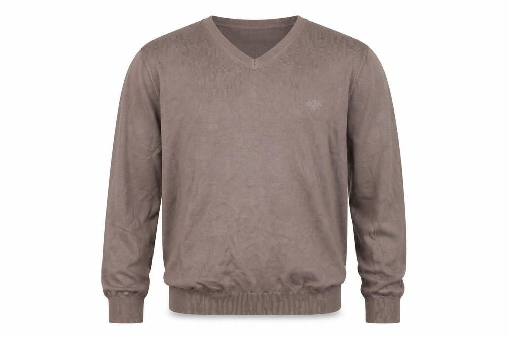 Umbro Men’s Brown V-Neck Cotton Pullover Jumper Size M