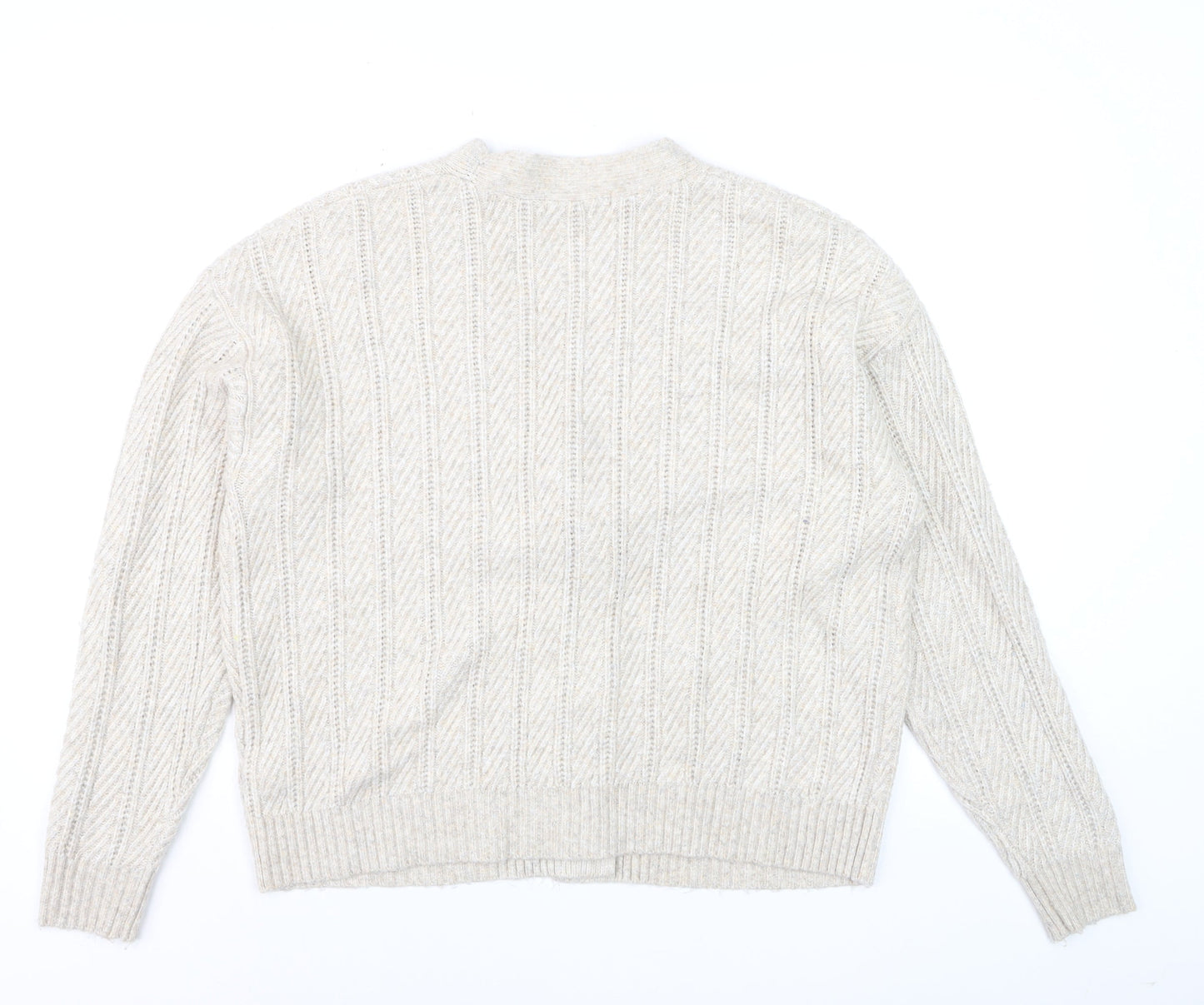 Marks and Spencer Womens Beige Knit V-Neck Cardigan Size L