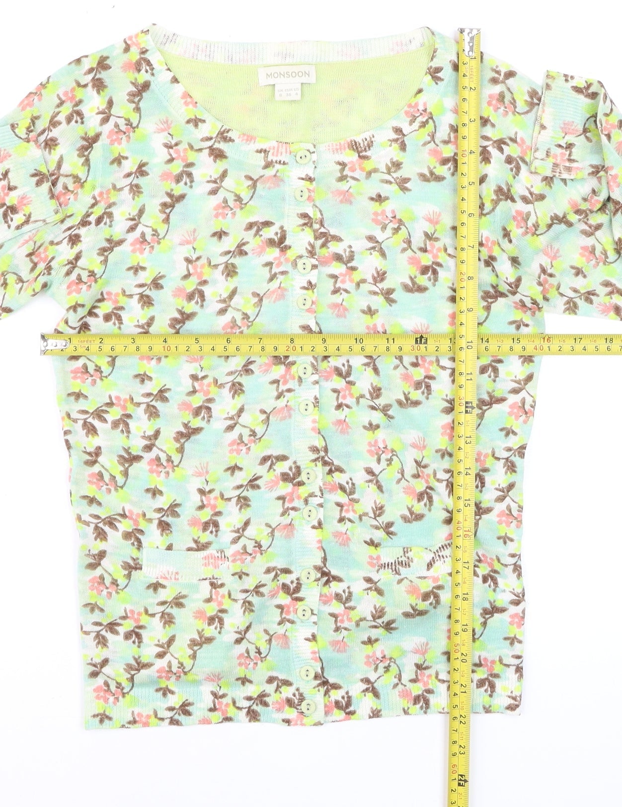 Monsoon Women’s Multicoloured Floral Long Sleeve Cardigan Size 8