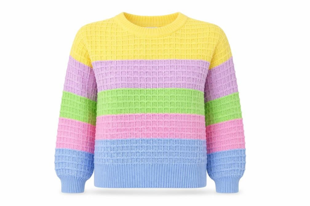 Warehouse Women’s Multicoloured Waffle-Knit Jumper Medium