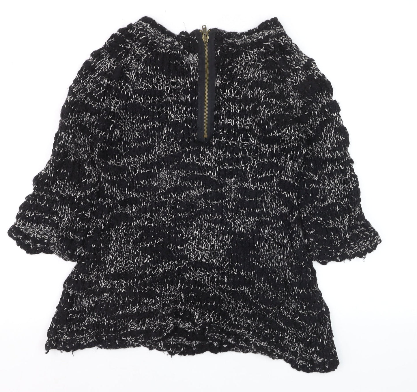 Topshop Women's Black Chunky-Knit Pullover Jumper UK 8