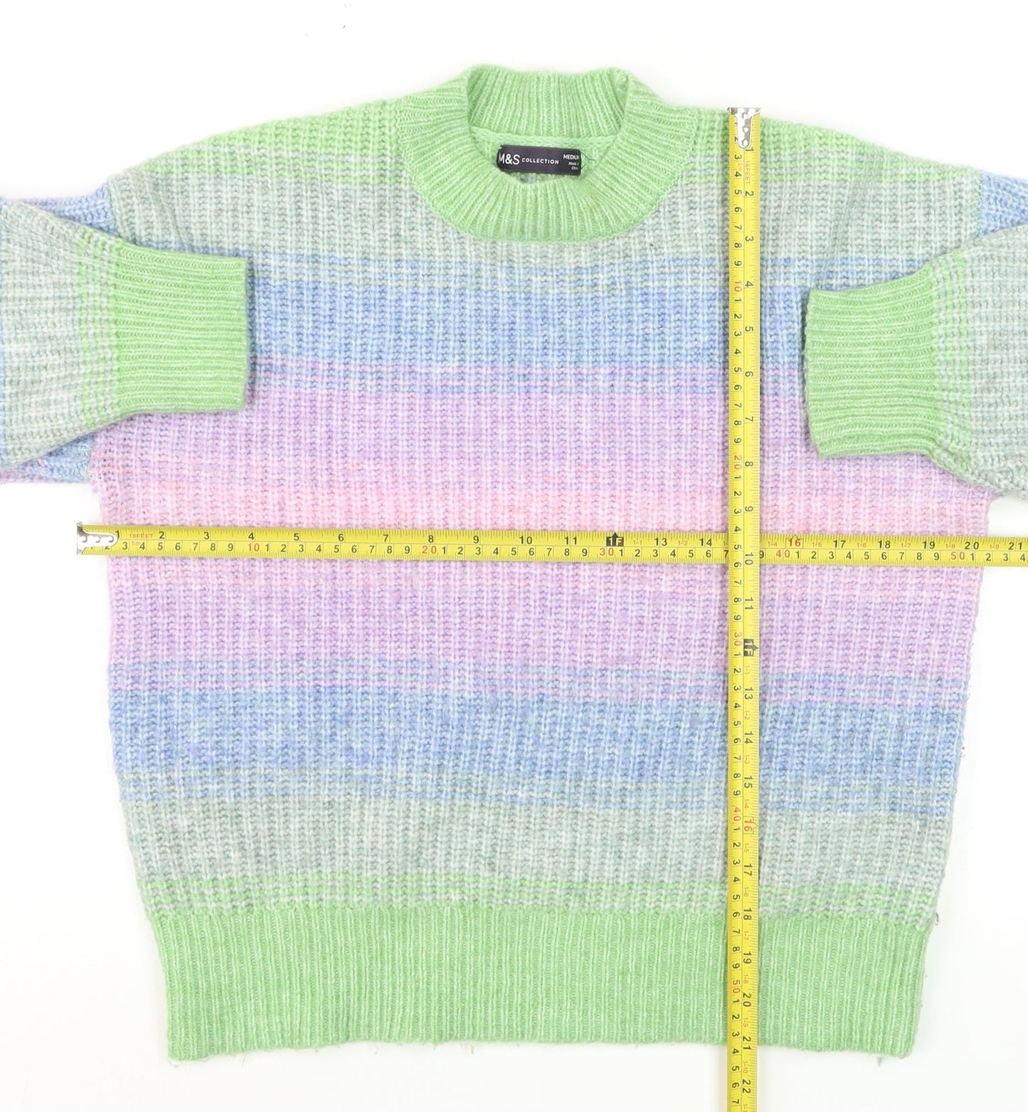 Marks and Spencer Women's Multicoloured Knit Pullover Jumper M