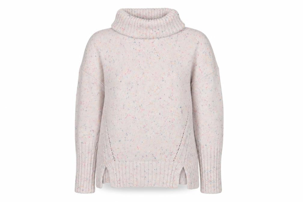 Oliver Bonas Women's Beige Roll Neck Knit Jumper Size 8