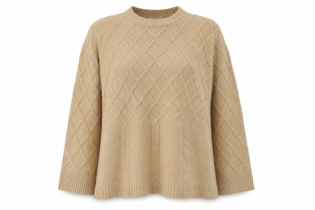 Masai Copenhagen Women Beige Cable-Knit Pullover Jumper Small