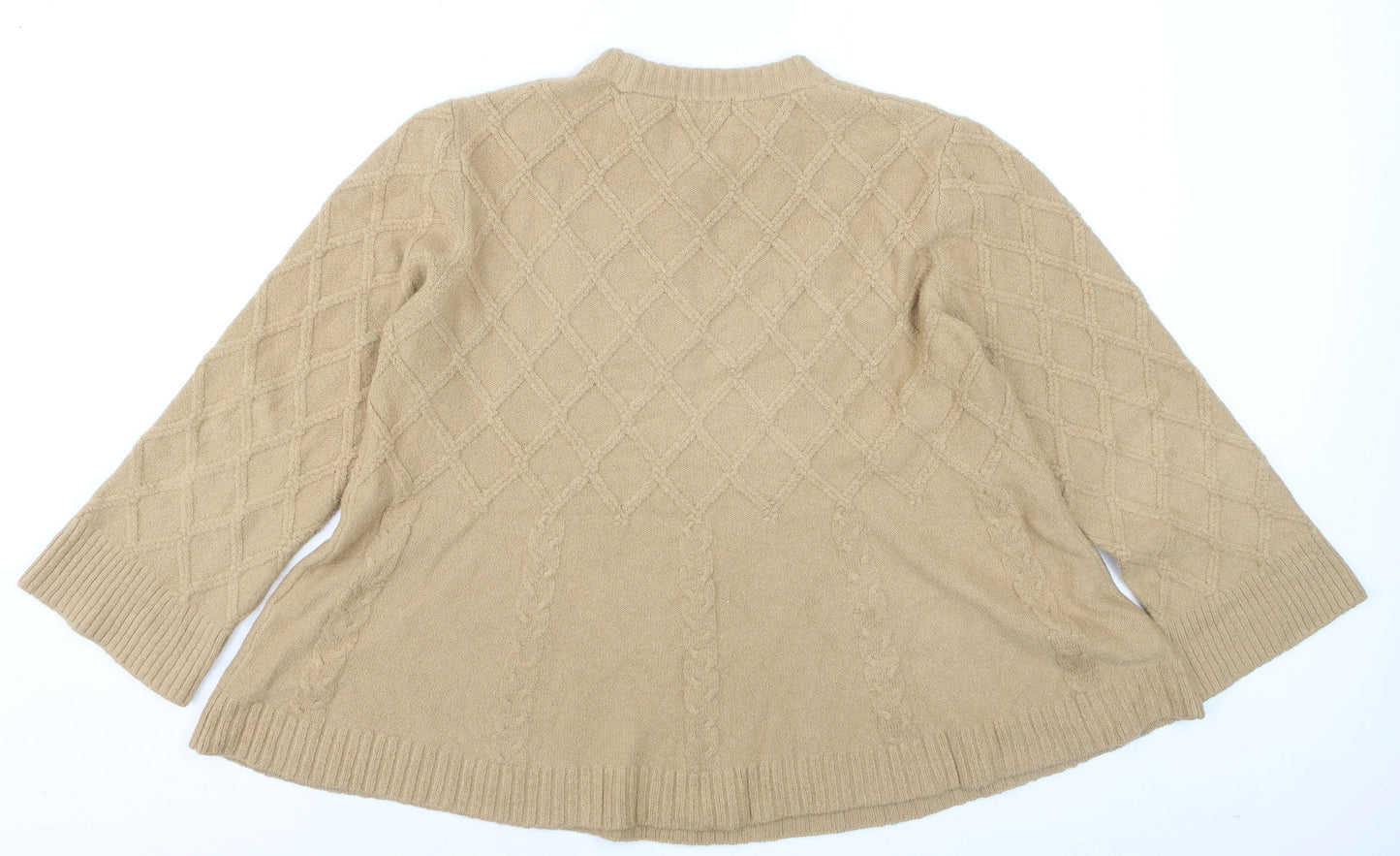 Masai Copenhagen Women Beige Cable-Knit Pullover Jumper Small