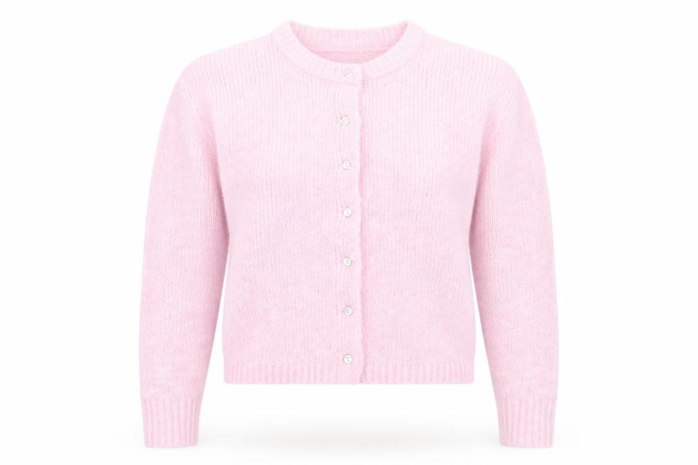 FB Sister Women’s Pink Knit Crew Neck Cardigan Size S