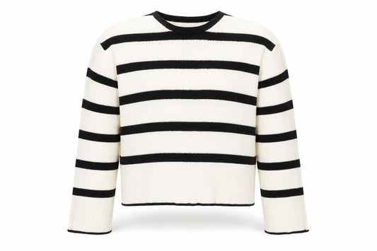 Vero Moda Unisex White Black Striped Knit Pullover Jumper M