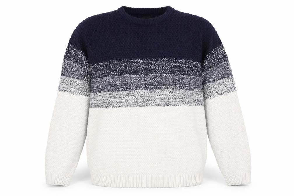 River Island Men's Blue Striped Knit Jumper Size S Crew Neck
