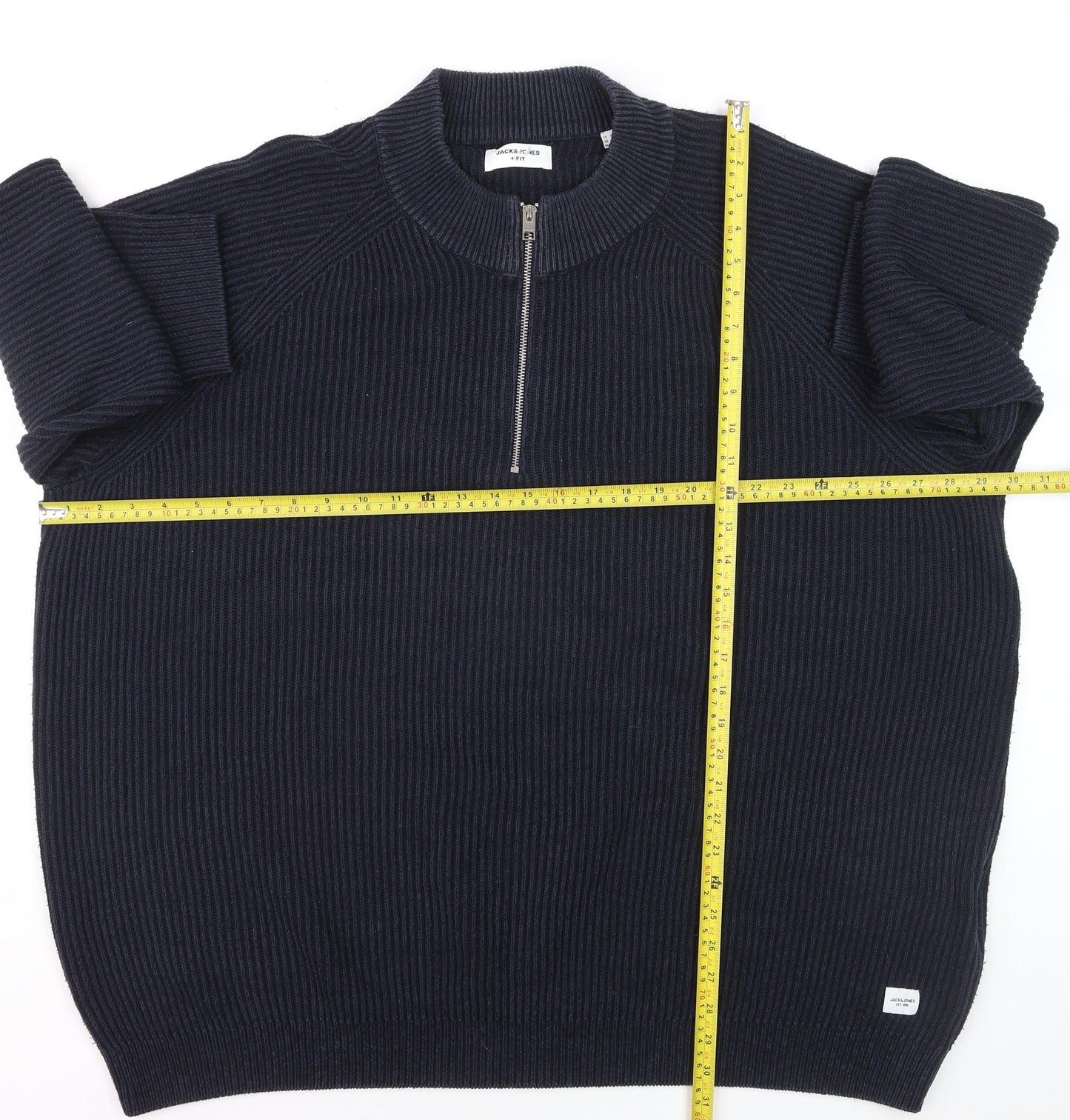 Jack & Jones Men's Blue 3XL Half Zip Knit Jumper