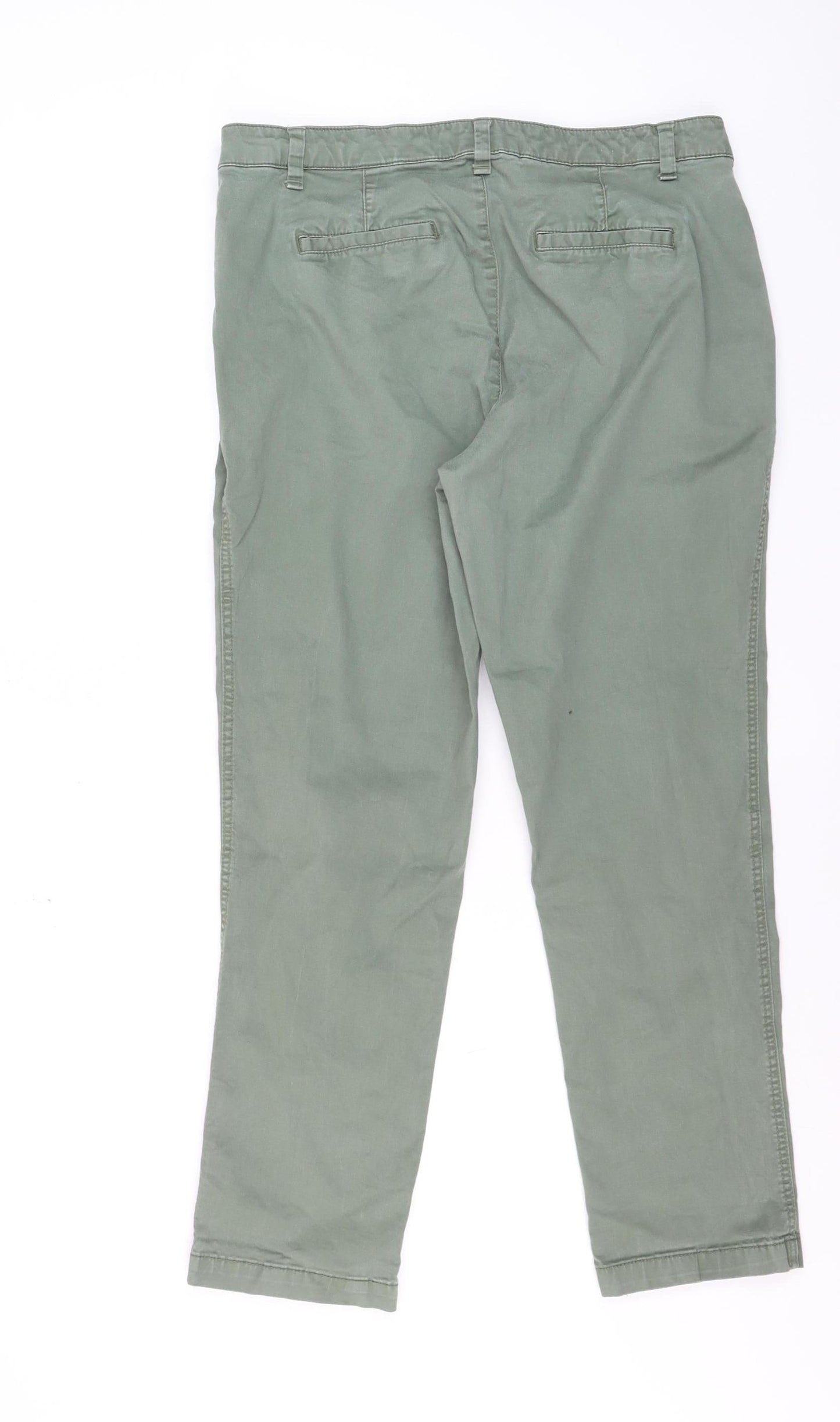 GAP Green Girlfriend Chino Trousers Slim Fit Cotton Blend UK 10