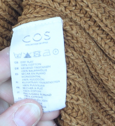 COS Womens Brown Cotton Chunky Knit Short Sleeve Jumper XS