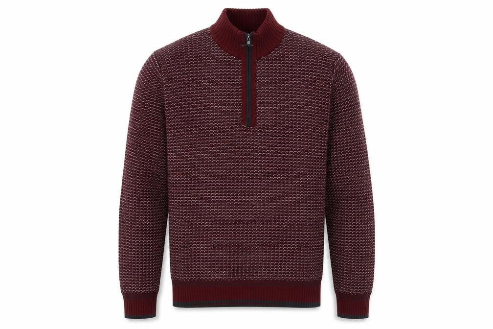 Marks & Spencer Blue Harbour Women's Red 1/2 Zip Wool Jumper L