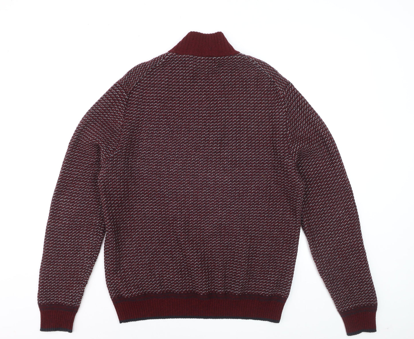 Marks and Spencer Blue Harbour Women's Red 1/2 Zip Wool Jumper L