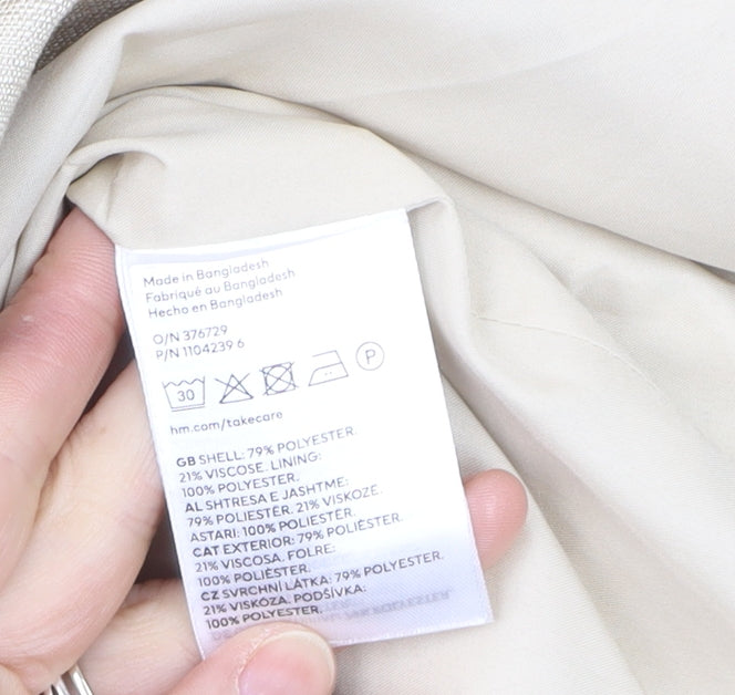 H&M Women’s Beige Double-Breasted Blazer Jacket Size S